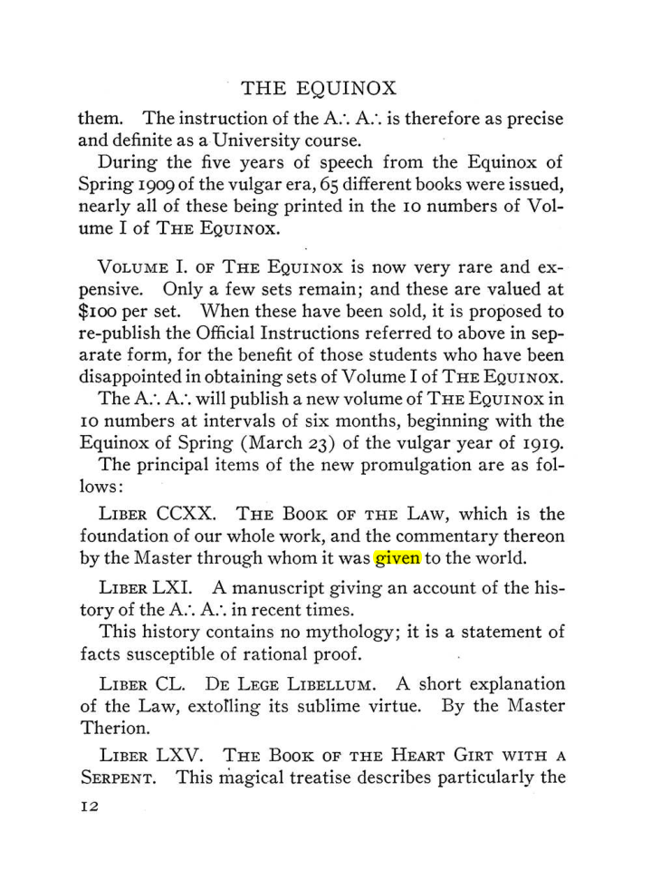 Original scan of The Equinox (Volume III, Number I), PDF page 18