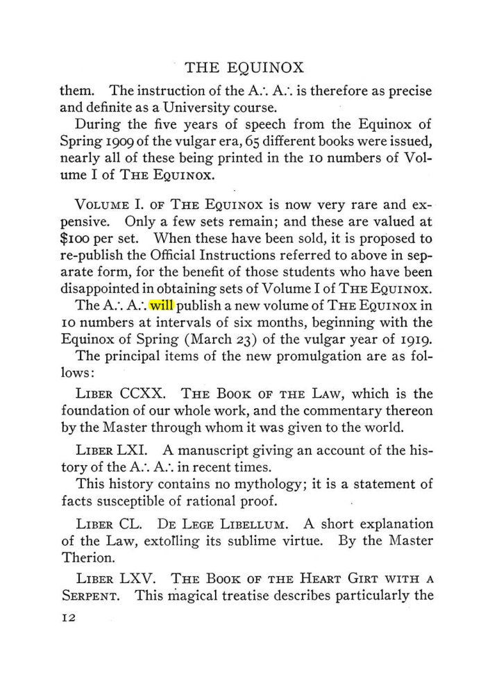 Original scan of The Equinox (Volume III, Number I), PDF page 18