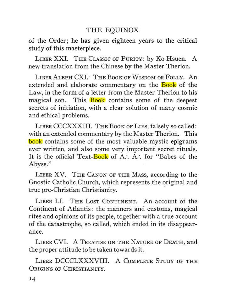 Original scan of The Equinox (Volume III, Number I), PDF page 20