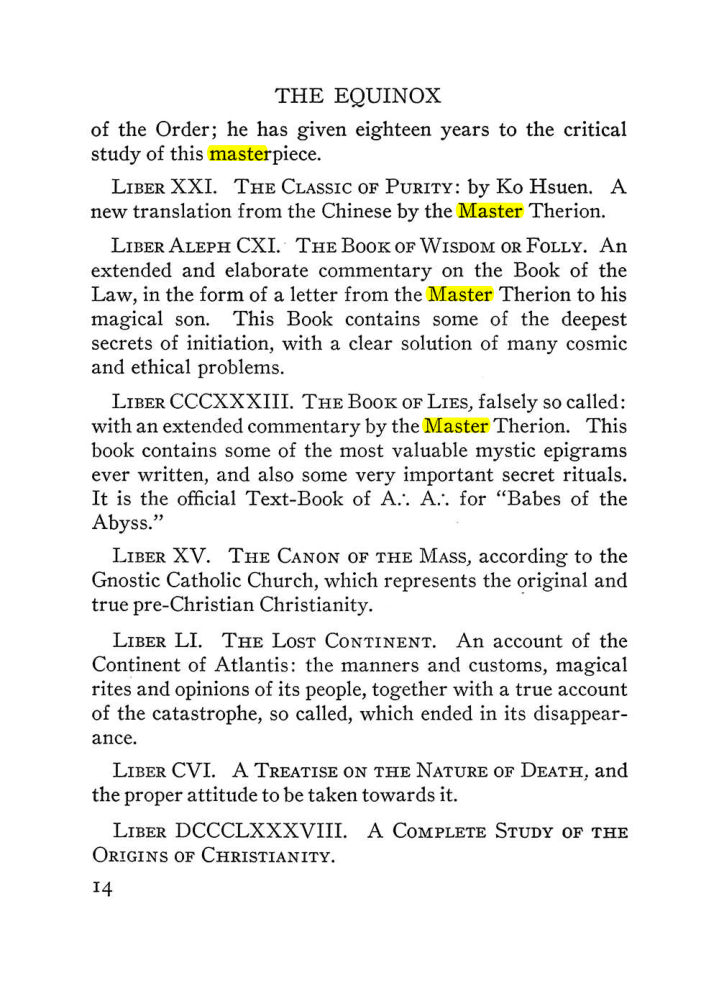 Original scan of The Equinox (Volume III, Number I), PDF page 20