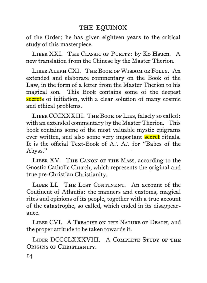 Original scan of The Equinox (Volume III, Number I), PDF page 20