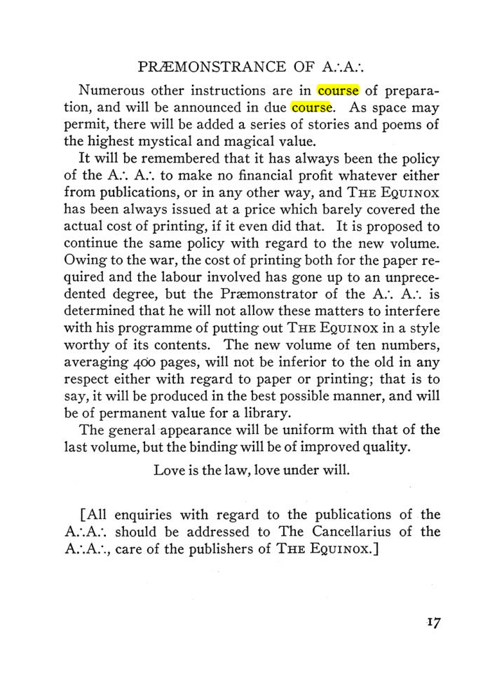 Original scan of The Equinox (Volume III, Number I), PDF page 23