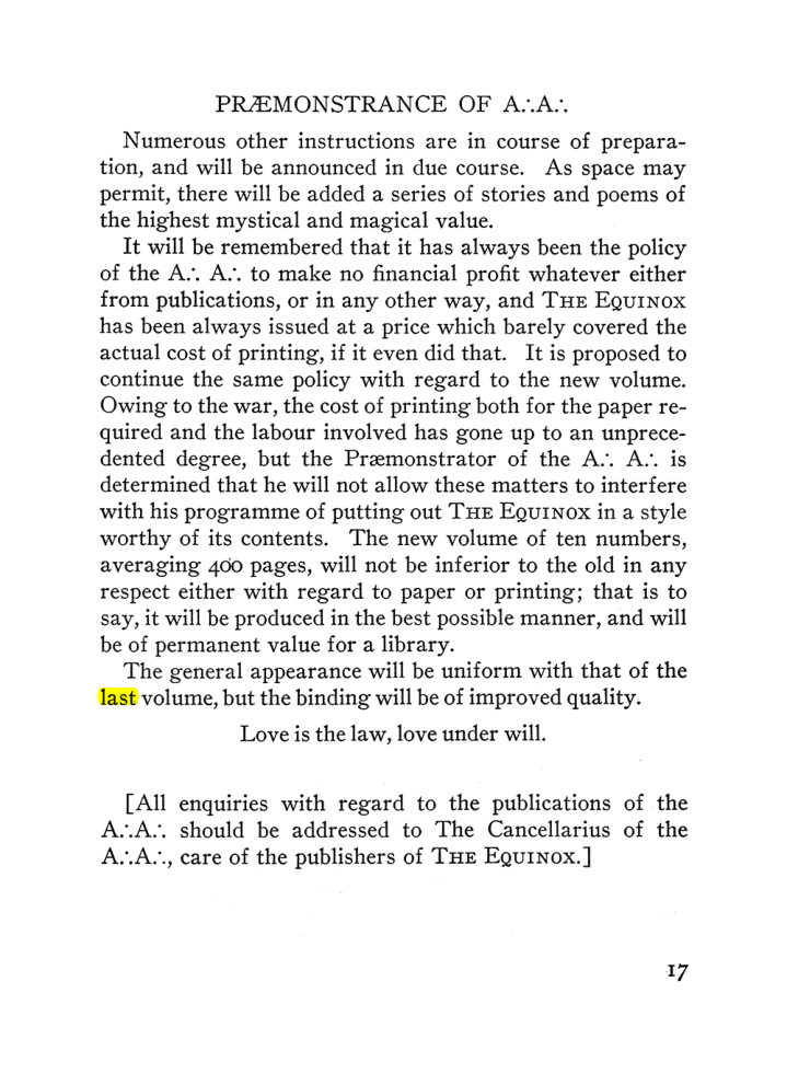 Original scan of The Equinox (Volume III, Number I), PDF page 23
