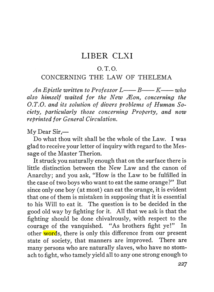 Original scan of The Equinox (Volume III, Number I), PDF page 241