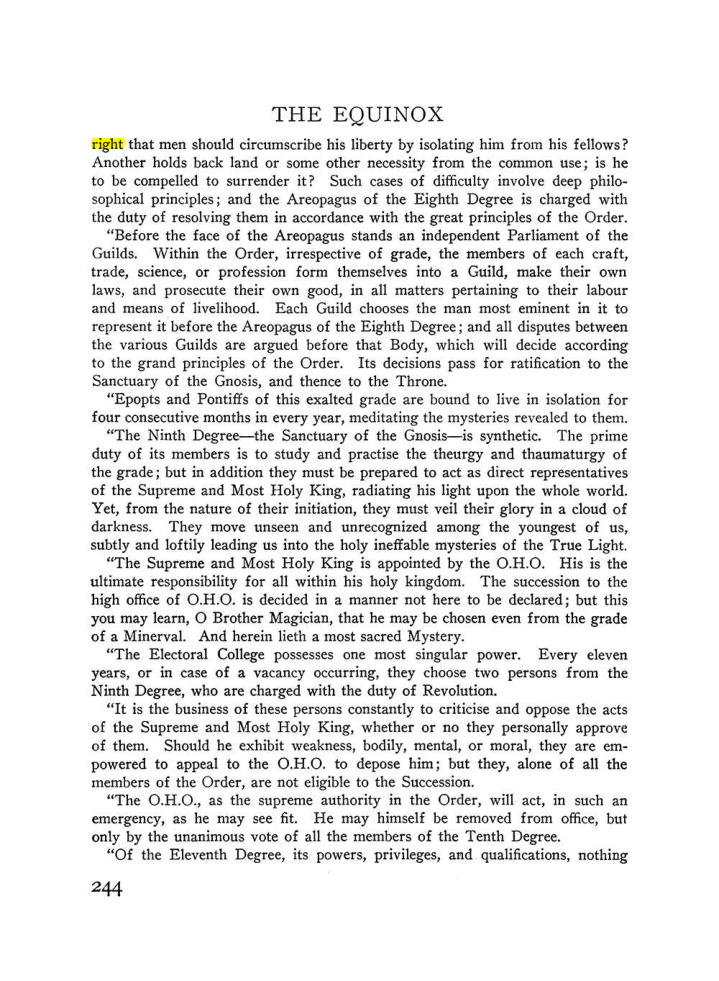 Original scan of The Equinox (Volume III, Number I), PDF page 258