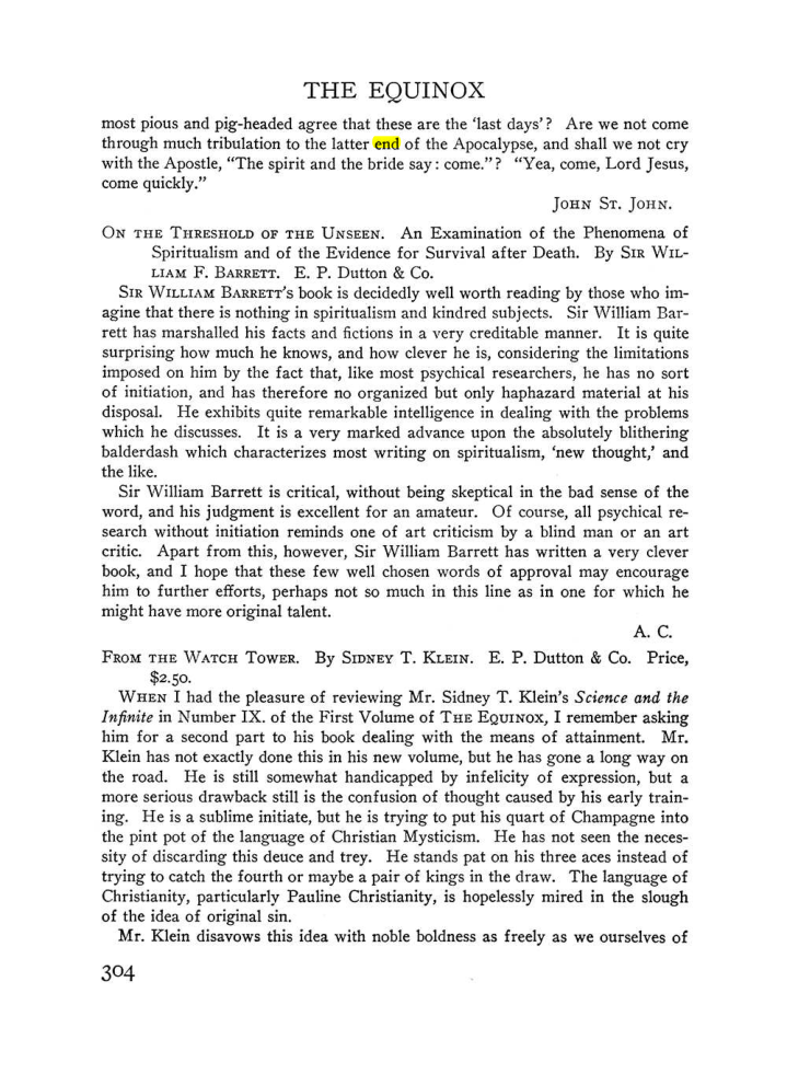 Original scan of The Equinox (Volume III, Number I), PDF page 318