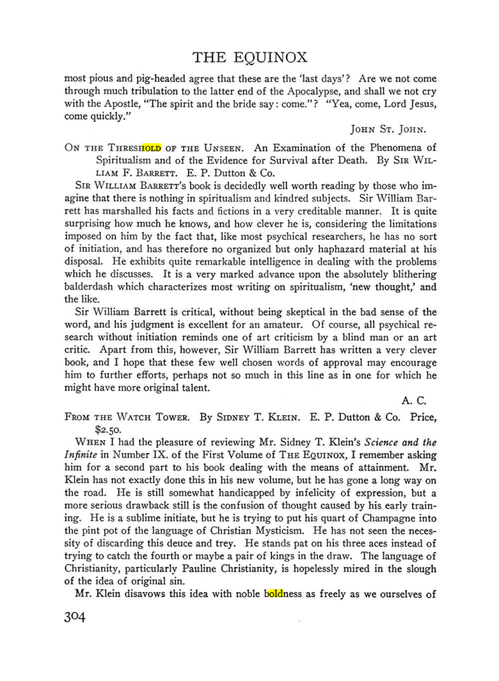Original scan of The Equinox (Volume III, Number I), PDF page 318