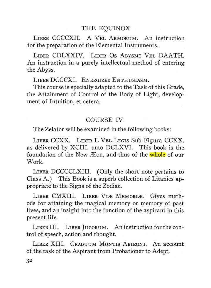 Original scan of The Equinox (Volume III, Number I), PDF page 38