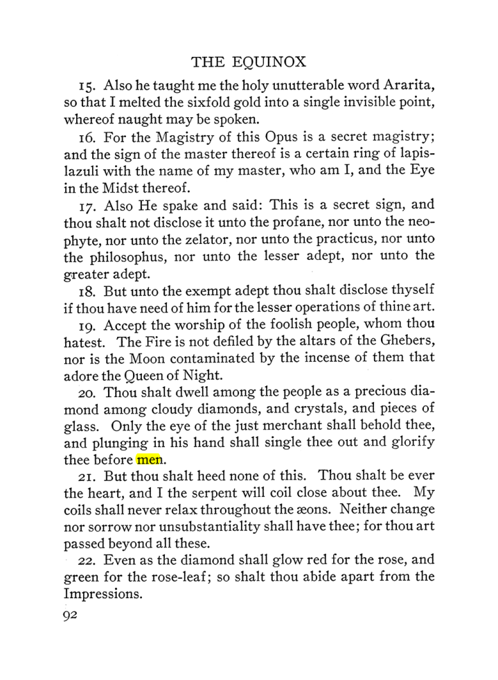 Original scan of The Equinox (Volume III, Number I), PDF page 98