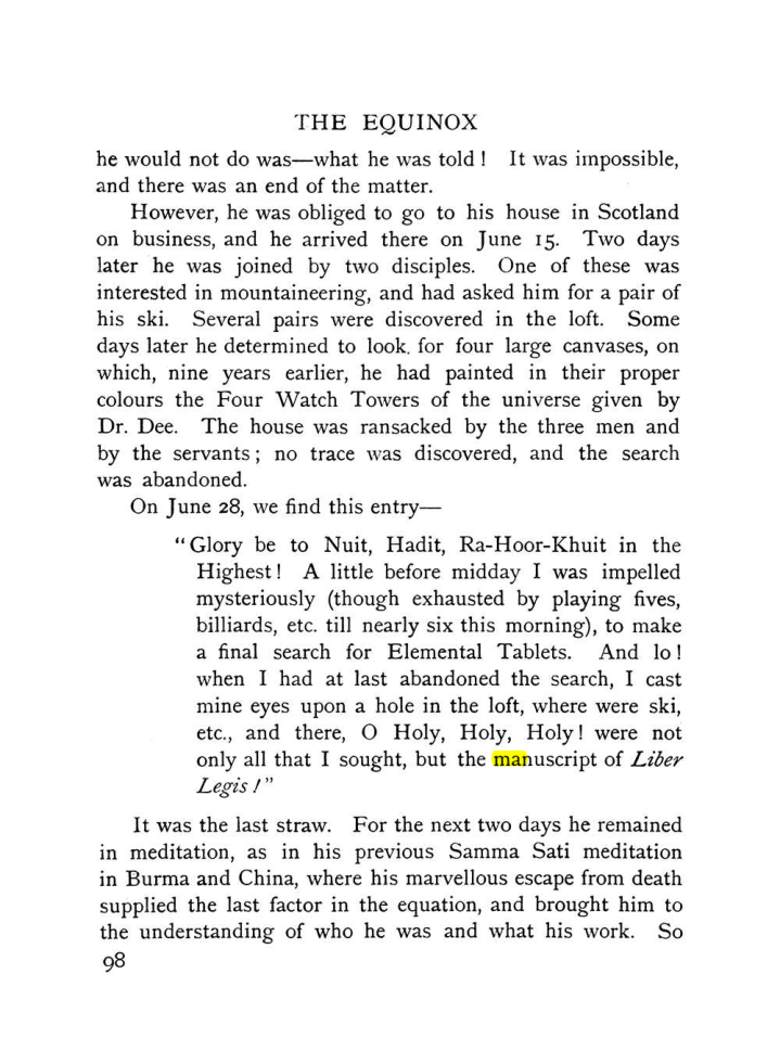 Original scan of The Equinox (Volume I, Number X), PDF page 138