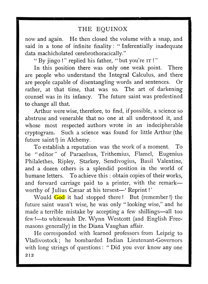 Original scan of The Equinox (Volume I, Number X), PDF page 250
