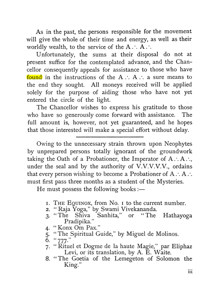 Original scan of The Equinox (Volume I, Number X), PDF page 3
