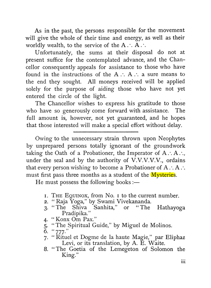 Original scan of The Equinox (Volume I, Number X), PDF page 3