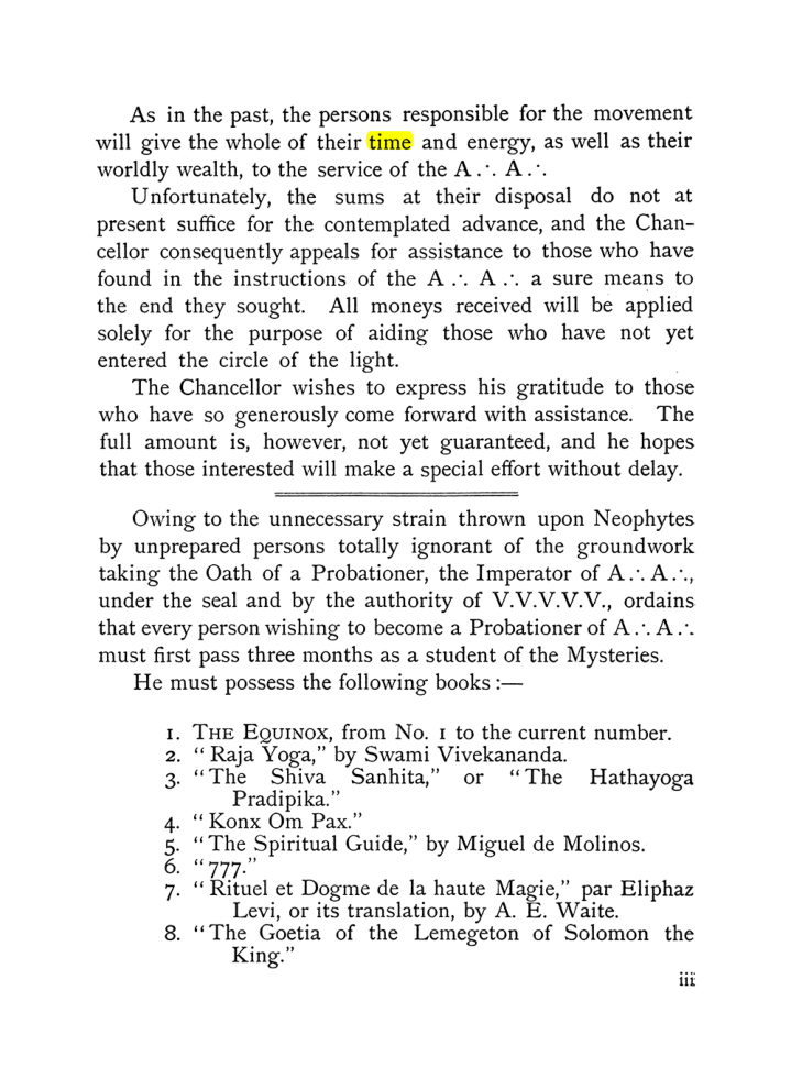 Original scan of The Equinox (Volume I, Number X), PDF page 3
