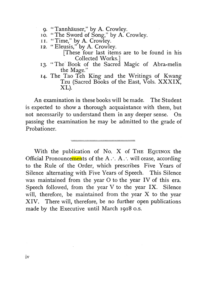 Original scan of The Equinox (Volume I, Number X), PDF page 4