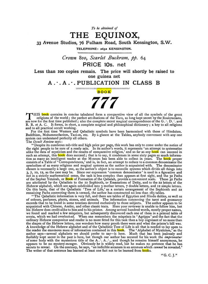 Original scan of The Equinox (Volume I, Number X), PDF page 604