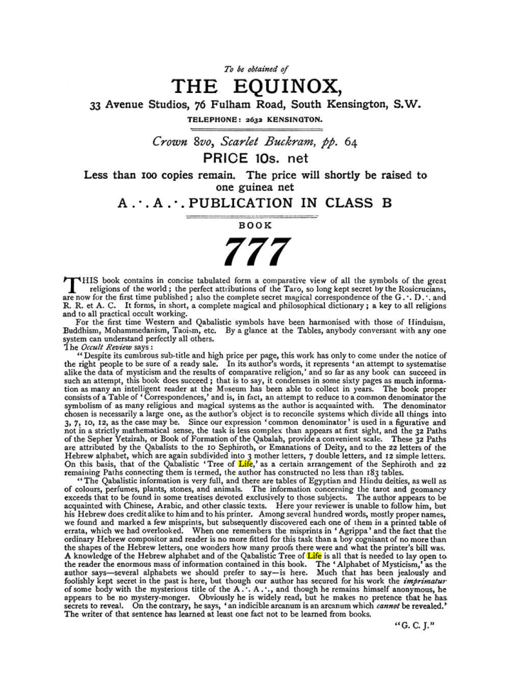 Original scan of The Equinox (Volume I, Number X), PDF page 604