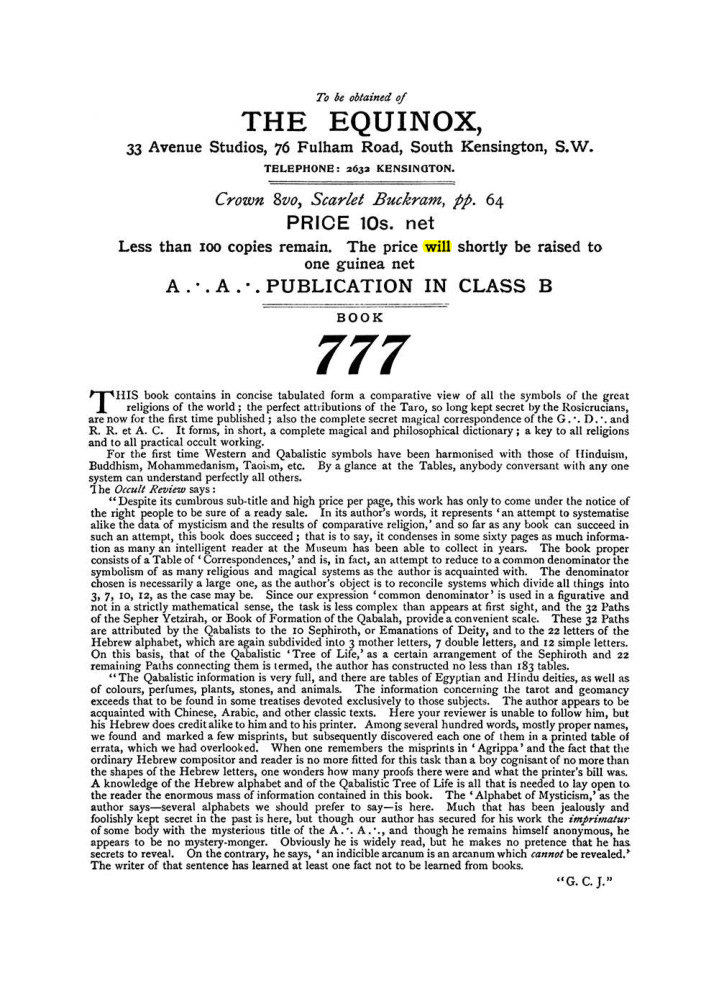 Original scan of The Equinox (Volume I, Number X), PDF page 604