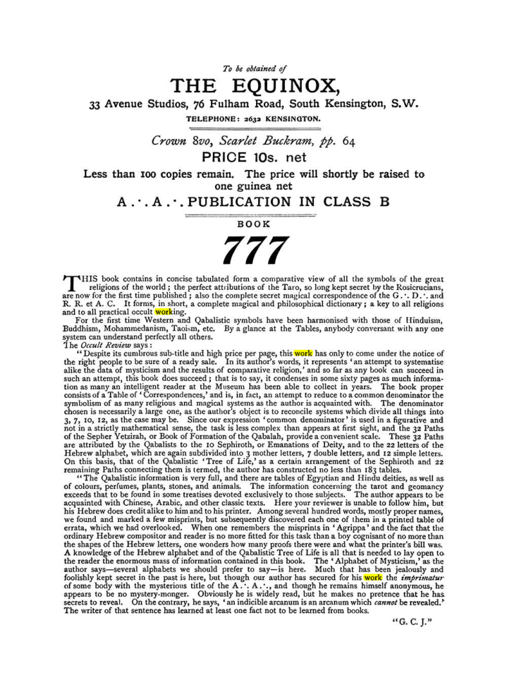 Original scan of The Equinox (Volume I, Number X), PDF page 604