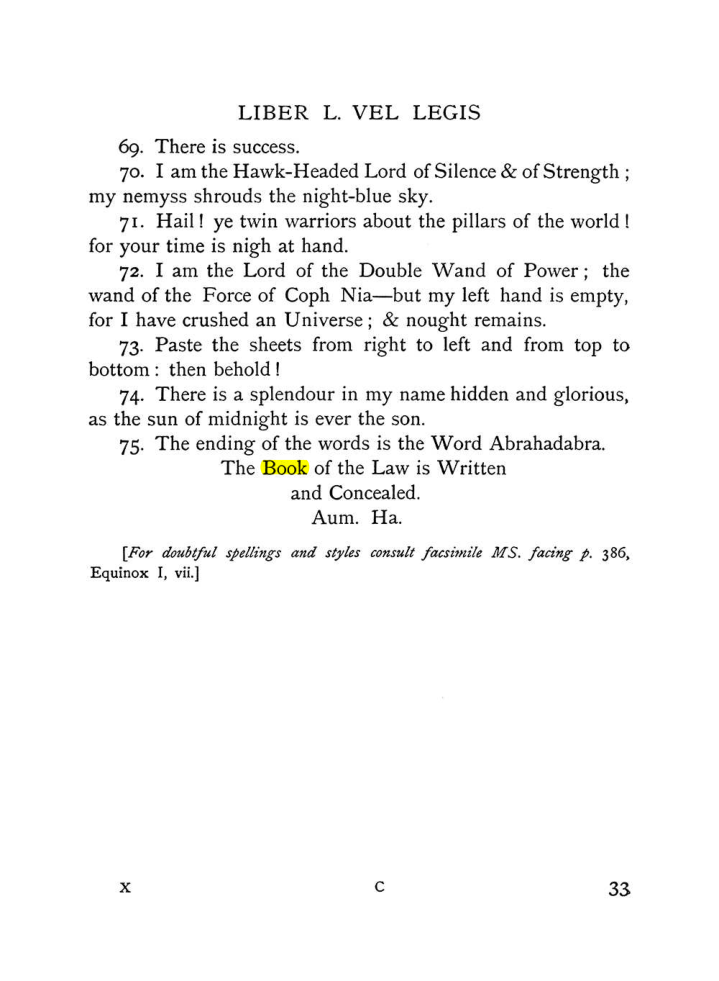 Original scan of The Equinox (Volume I, Number X), PDF page 73