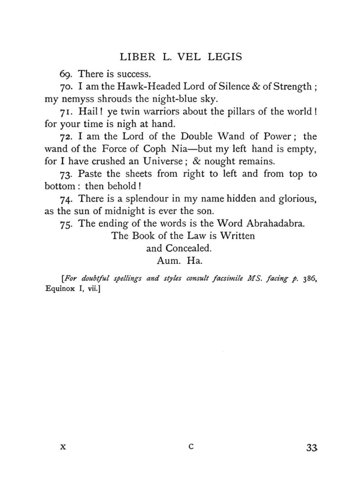Original scan of The Equinox (Volume I, Number X), PDF page 73