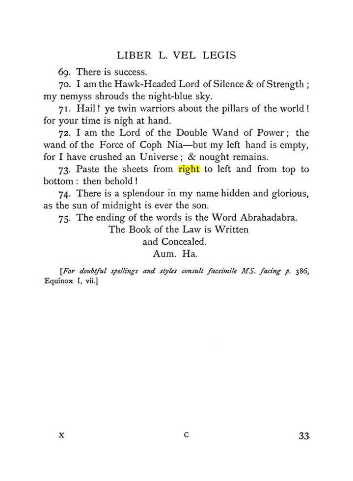 Original scan of The Equinox (Volume I, Number X), PDF page 73