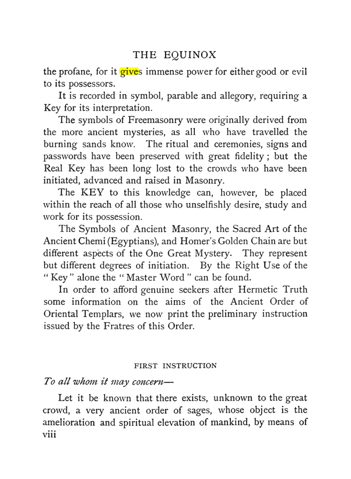 Original scan of The Equinox (Volume I, Number X), PDF page 8