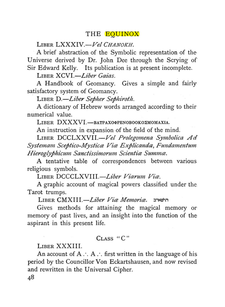 Original scan of The Equinox (Volume I, Number X), PDF page 88