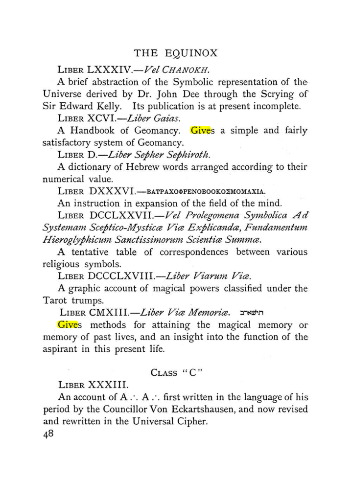 Original scan of The Equinox (Volume I, Number X), PDF page 88