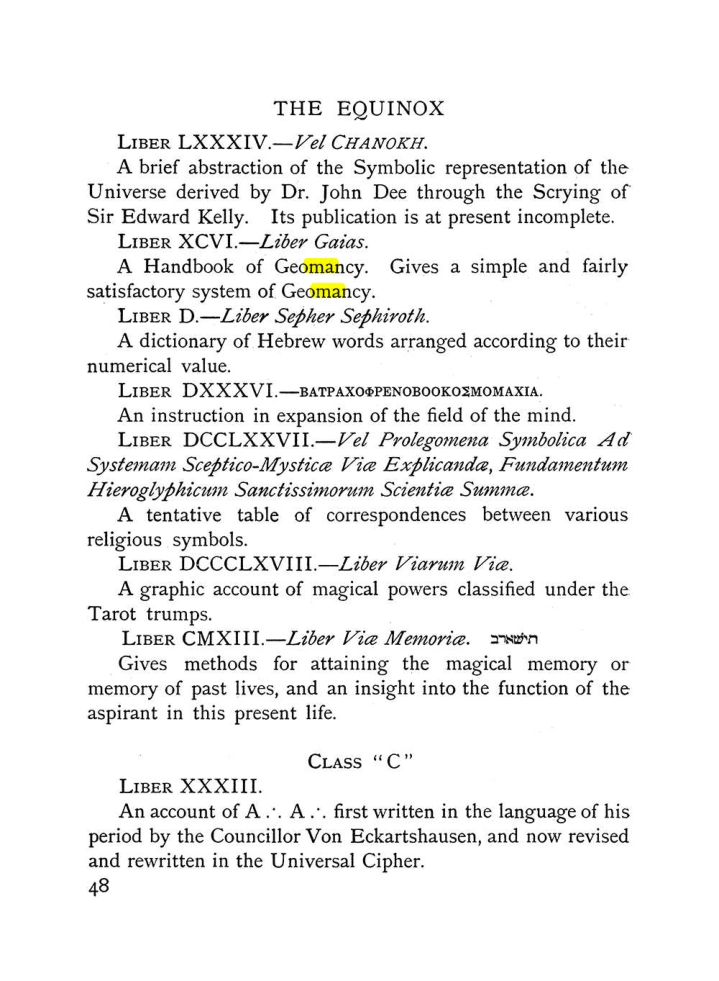 Original scan of The Equinox (Volume I, Number X), PDF page 88