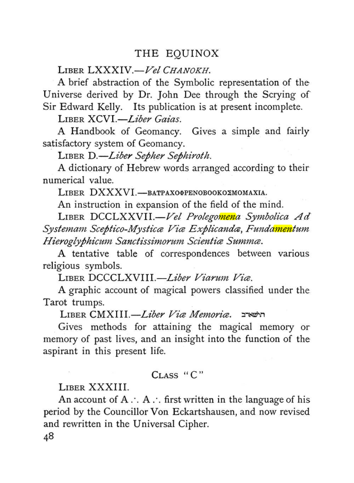 Original scan of The Equinox (Volume I, Number X), PDF page 88