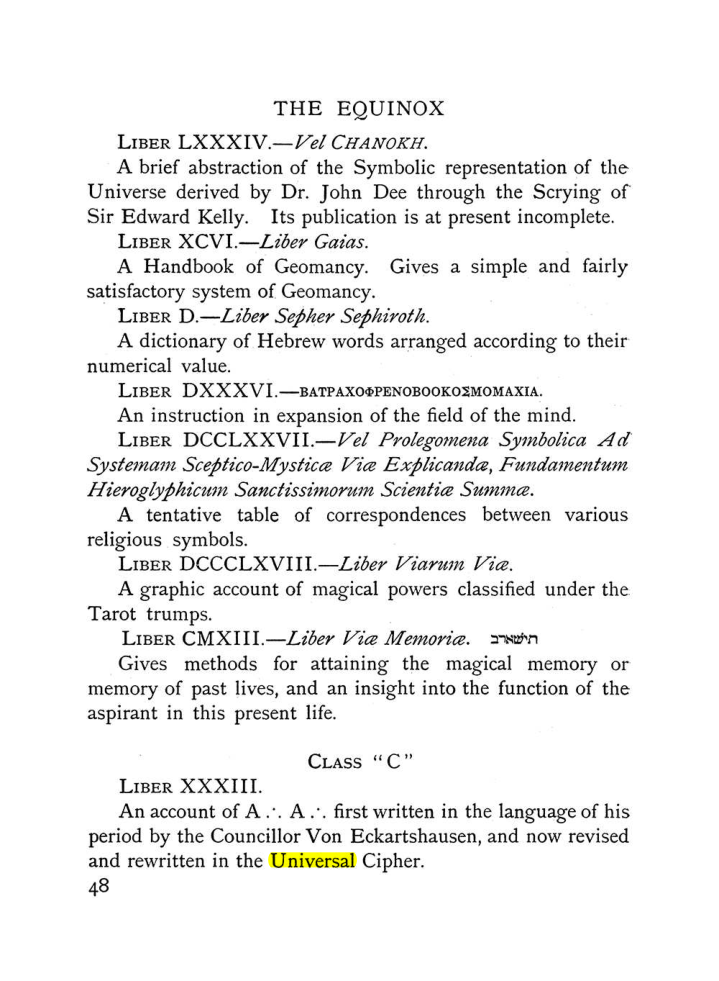 Original scan of The Equinox (Volume I, Number X), PDF page 88