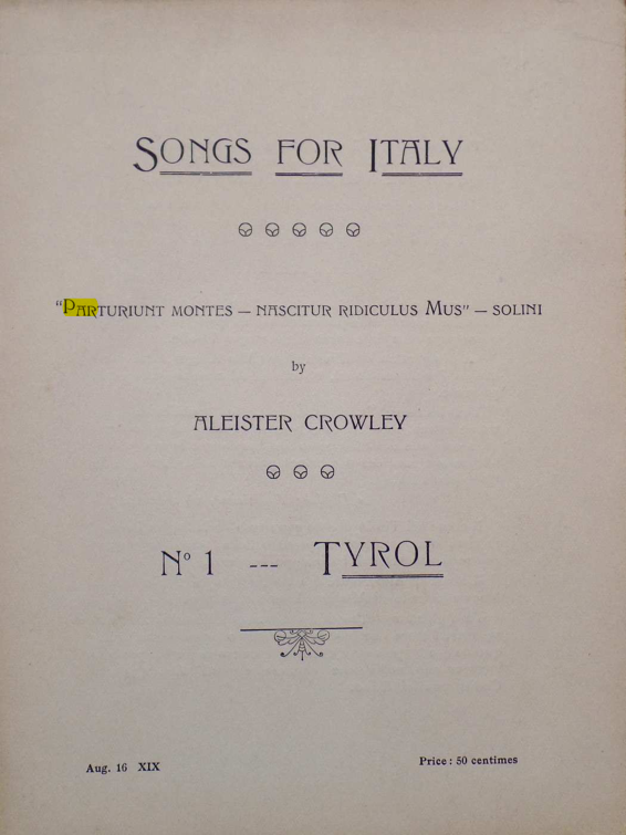 Original scan of Songs for Italy, PDF page 1