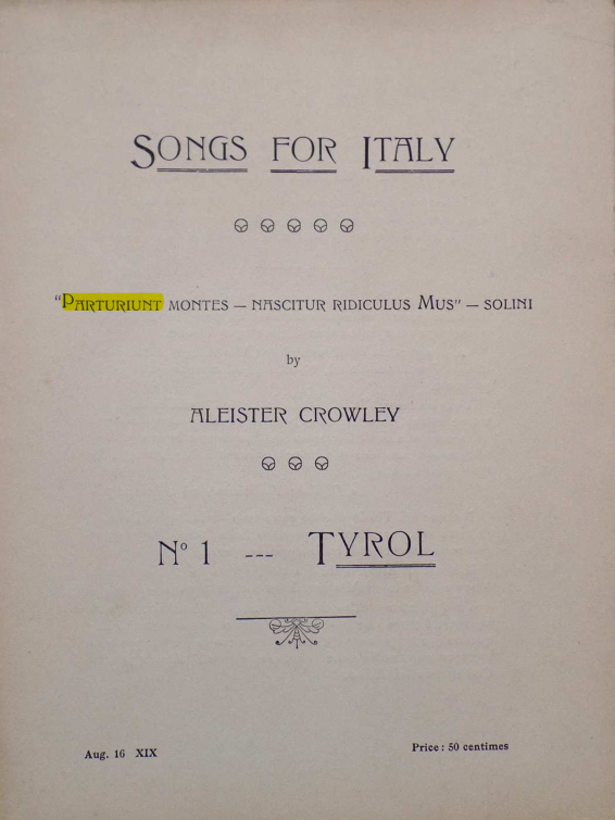 Original scan of Songs for Italy, PDF page 1