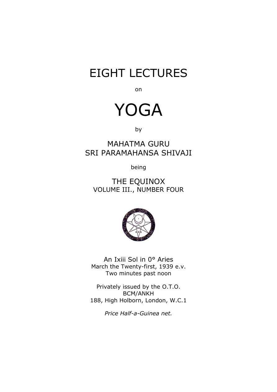 Original scan of Eight Lectures on Yoga, PDF page 4
