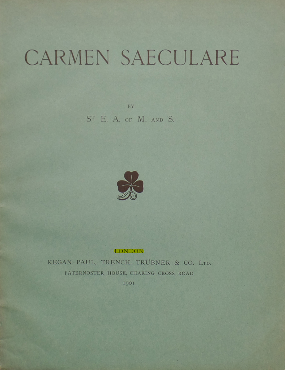 Original scan of Carmen Saeculare, PDF page 1