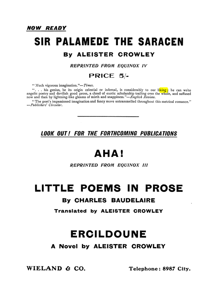 Original scan of The Equinox (Volume I, Number VIII), PDF page 419