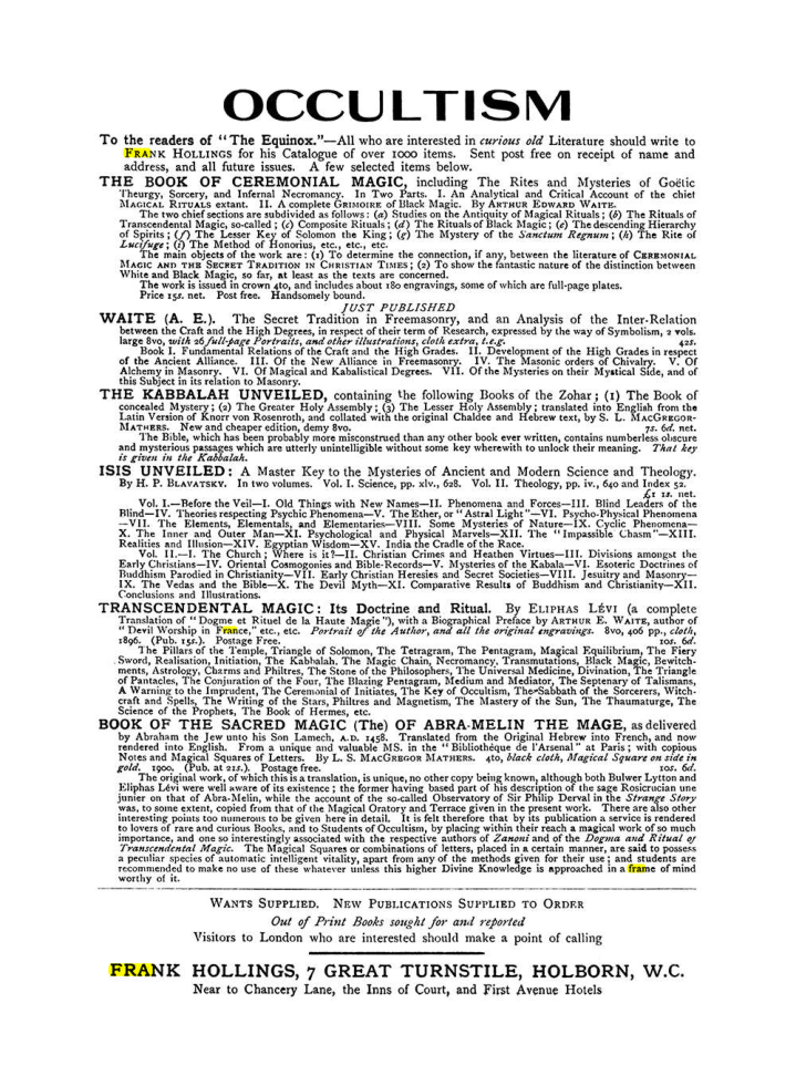 Original scan of The Equinox (Volume I, Number VIII), PDF page 423