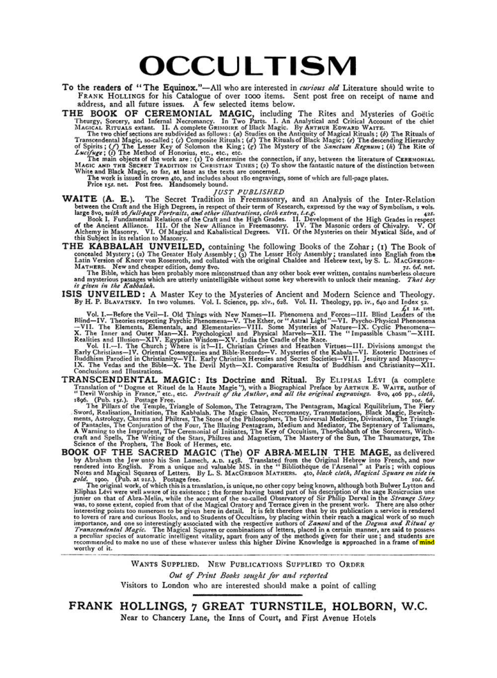 Original scan of The Equinox (Volume I, Number VIII), PDF page 423
