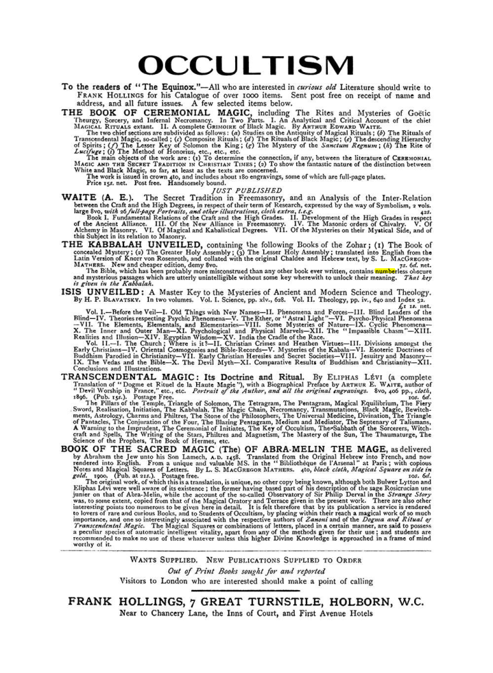 Original scan of The Equinox (Volume I, Number VIII), PDF page 423