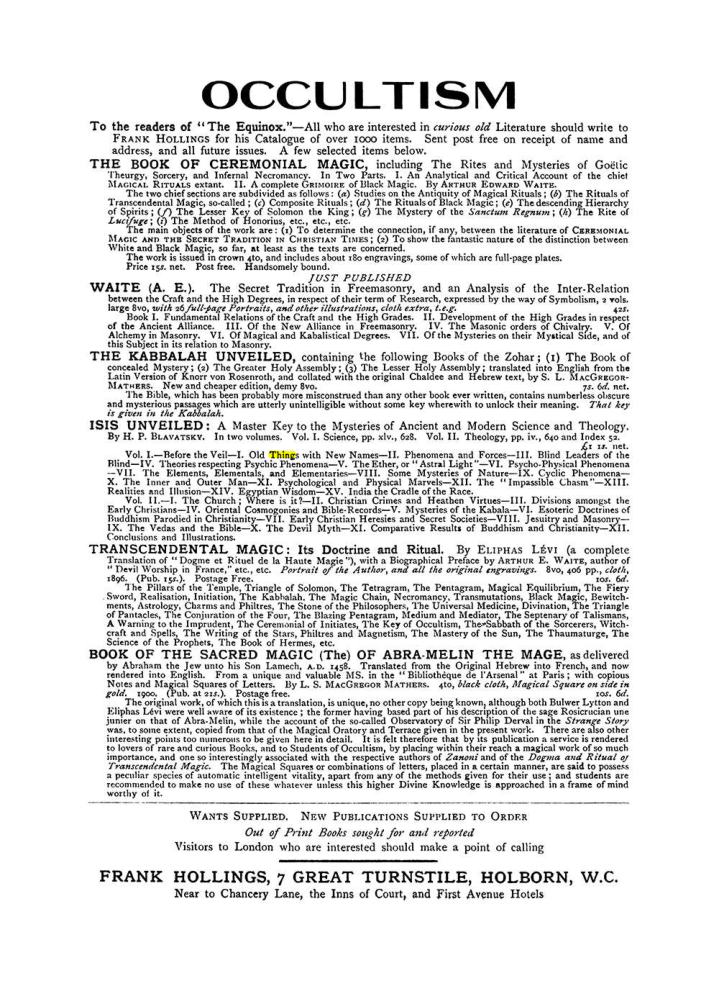 Original scan of The Equinox (Volume I, Number VIII), PDF page 423
