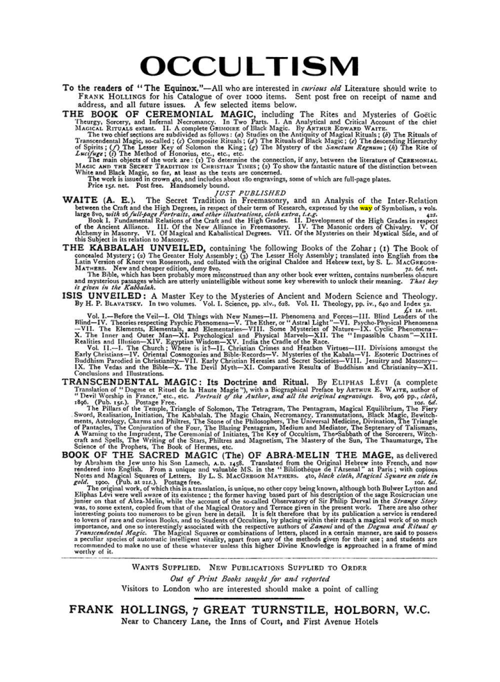 Original scan of The Equinox (Volume I, Number VIII), PDF page 423