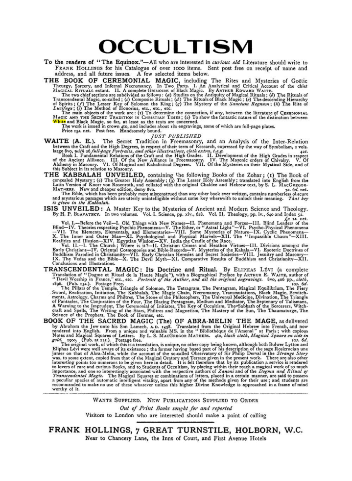 Original scan of The Equinox (Volume I, Number VIII), PDF page 423