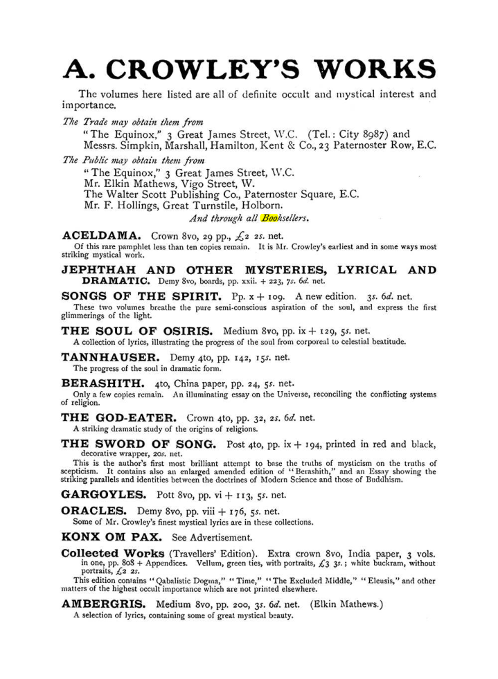 Original scan of The Equinox (Volume I, Number VIII), PDF page 424