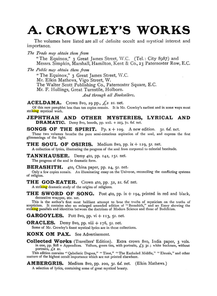 Original scan of The Equinox (Volume I, Number VIII), PDF page 424