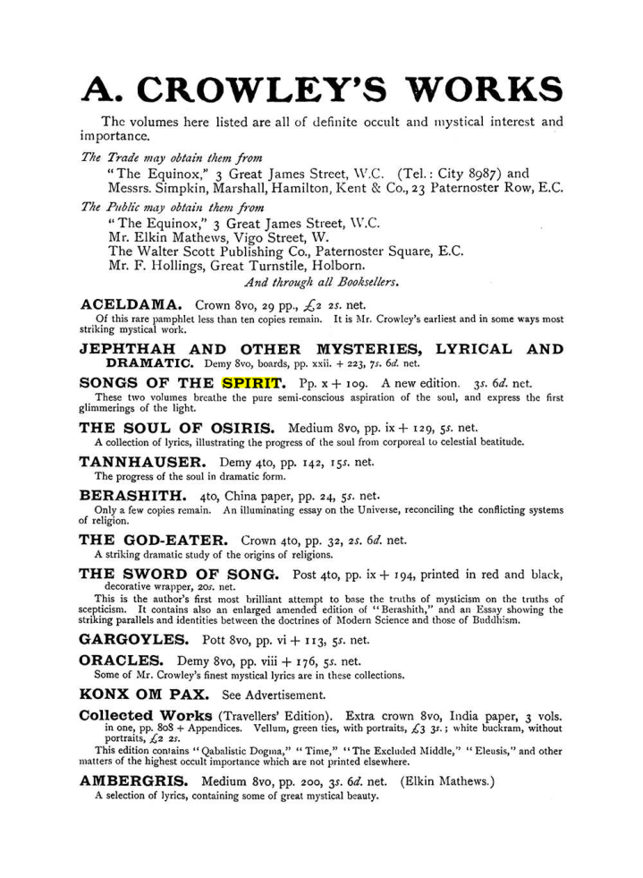 Original scan of The Equinox (Volume I, Number VIII), PDF page 424