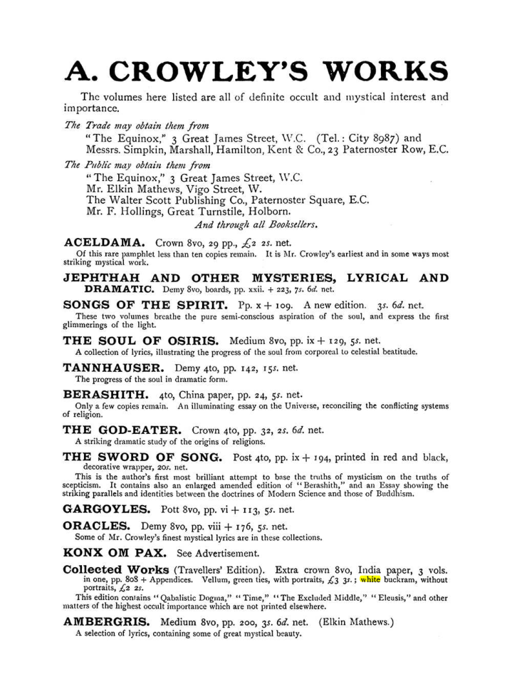 Original scan of The Equinox (Volume I, Number VIII), PDF page 424