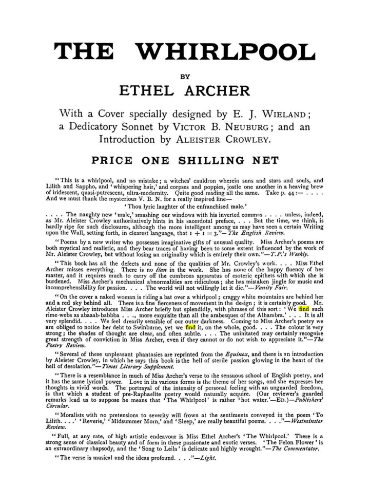 Original scan of The Equinox (Volume I, Number VIII), PDF page 426