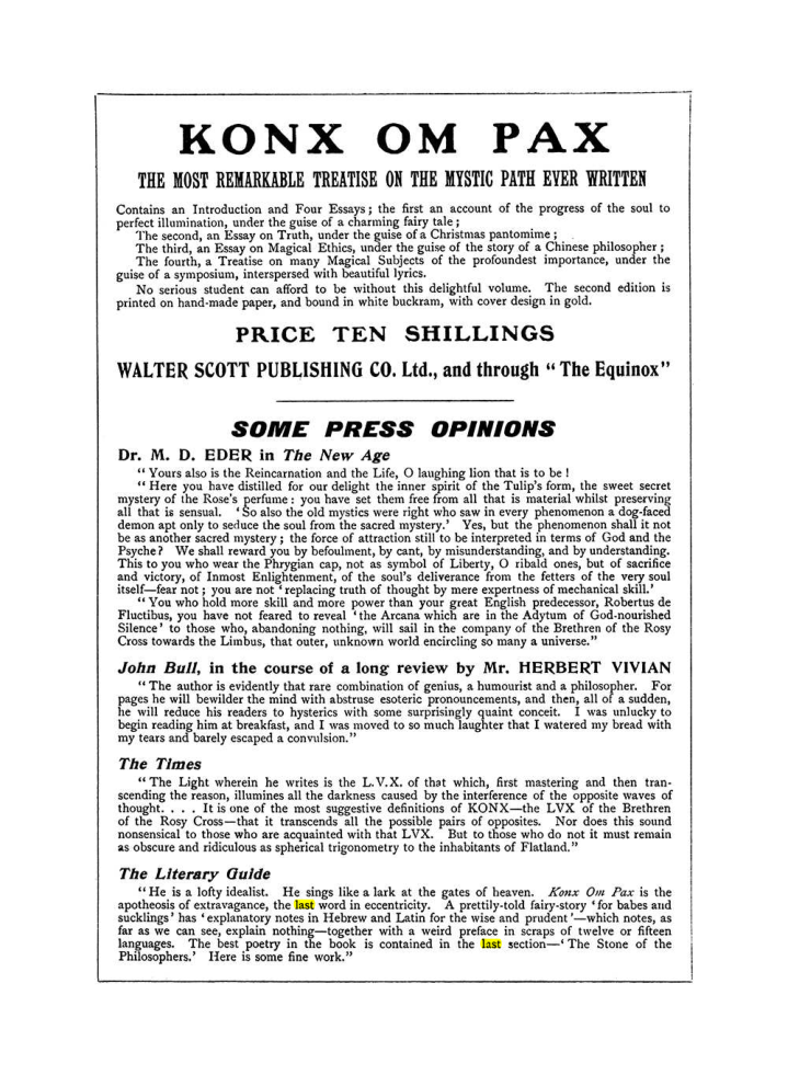 Original scan of The Equinox (Volume I, Number VIII), PDF page 430