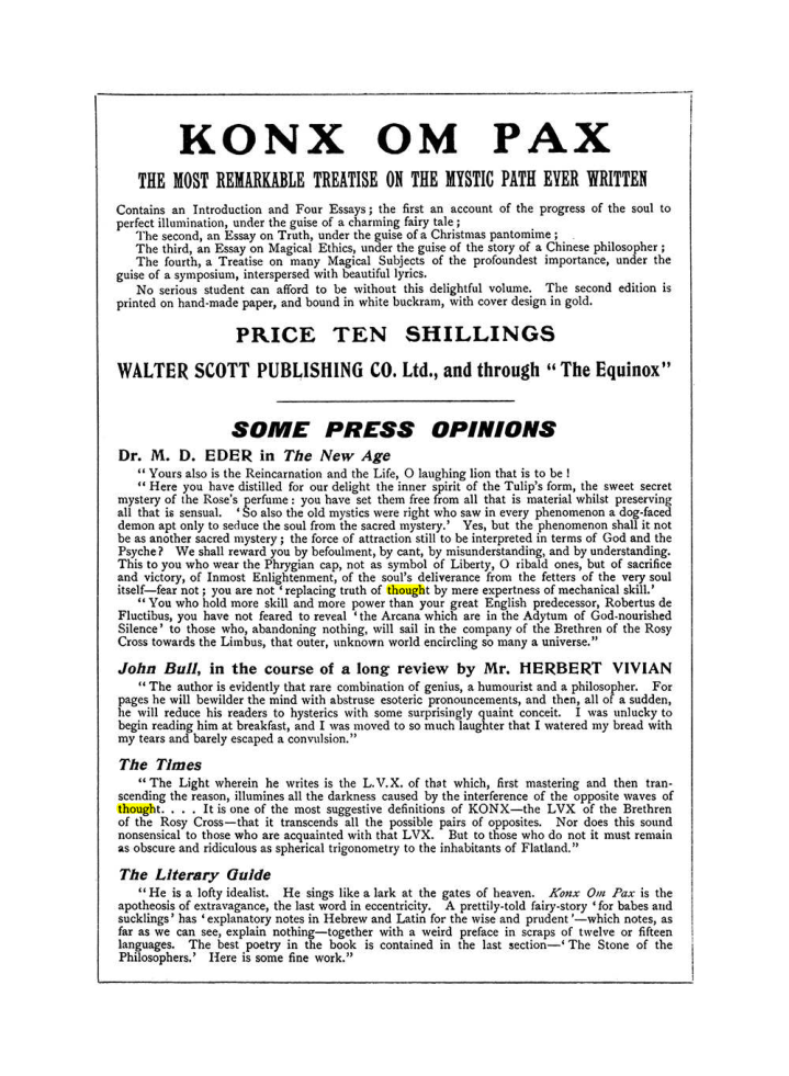 Original scan of The Equinox (Volume I, Number VIII), PDF page 430